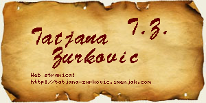 Tatjana Zurković vizit kartica